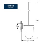 MEDIDAS ESCOBILLERO MURAL ESSENTIALS GROHE